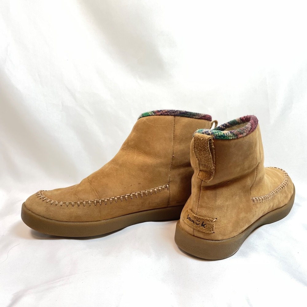 Sanuk Nice Bootah Lx Ankle Bootie - Women's Size 8.5 Brown Suede Slip On